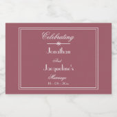 素朴，ほこりっぽいバラ，カスタムウェディングお祝い リキュールボトルラベル (シングルラベル)