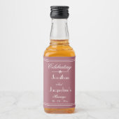 素朴，ほこりっぽいバラ，カスタムウェディングお祝い リキュールボトルラベル (正面)