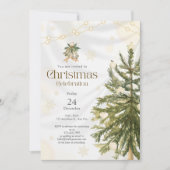 素朴&クエレガントリスマスお祝い招待状 招待状 (正面)