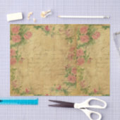 素朴,グランジ,紙,ヴィンテージ,フローラ,文字,バラ,バラ 薄葉紙 (クラフト)