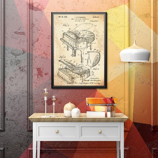 素朴 |グランドピアノ特許 ポスター