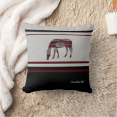 素朴-コンテンポラリーカントリー・ガール – 馬のデザイン クッション (ブランケット)