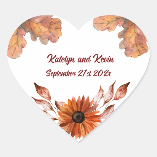 素朴&コージー秋の結婚コレクション ハートシール (正面)