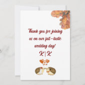 素朴&コージー秋の結婚フラットサンキューカード サンキューカード (裏面)