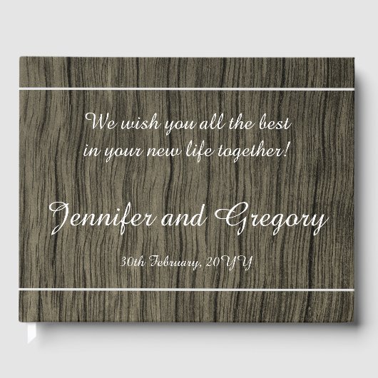 素朴、シンプル、エレガントなウェディングゲストブック ゲストブック (正面)