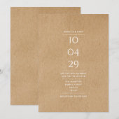 素朴 シンプル エレガント 特別な日のウェディング 招待状 (正面/裏面)