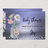 *~* 素朴.ジェンダーメイソンジャーフローラベビーシャワー 招待状 (正面/裏面)