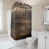 素朴&ストリングライトシルバー金ゴールド紙吹雪 シャワーカーテン (インサイチュ)