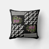 素朴，パッチワーク，バラ クッション (裏面)