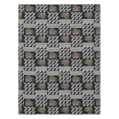 素朴，パッチワーク，バラ テーブルクロス (正面)