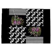 素朴，パッチワーク，バラ ラージペーパーバッグ (裏面)