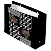 素朴，パッチワーク，バラ ラージペーパーバッグ (正面アングル)