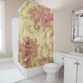 素朴，ピンク，フローラ,ビクトリアンヴィンテージ，パターン，チック， シャワーカーテン (インサイチュ)