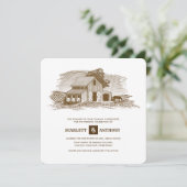 素朴 |ファーム |バーンウッド結婚式招待状 招待状 (スタンド正面)
