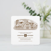 素朴 |ファーム |バーンウッド結婚式招待状 招待状 (スタンド正面)