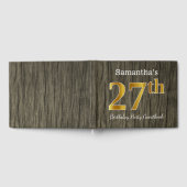 素朴、フェイク金ゴールド27th Birthday Party;名前をカスタムする ゲストブック (全面)