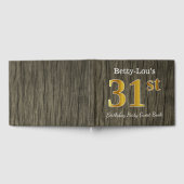 素朴、フェイク金ゴールド31th Birthday Party;名前をカスタムする ゲストブック (全面)