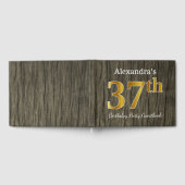 素朴、フェイク金ゴールド37th Birthday Party;名前をカスタムする ゲストブック (全面)