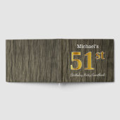 素朴、フェイク金ゴールド51th Birthday Party;名前をカスタムする ゲストブック (全面)