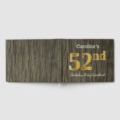 素朴、フェイク金ゴールド52回目の誕生日パーティー;名前をカスタムする ゲストブック (全面)