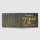 素朴、フェイク金ゴールド72回目の誕生日パーティー;名前をカスタムする ゲストブック (全面)