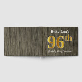 素朴、フェイク金ゴールド96th Birthday Party;名前をカスタムする ゲストブック (全面)