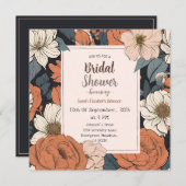素朴&フローラエレガントブライダルシャワー招待 招待状 (正面/裏面)