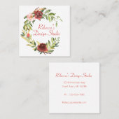 素朴、フローラフェミニンリース名刺 スクエア名刺 (正面/裏面)