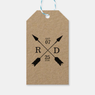 素朴&ボヘミアン  交差矢印  カスタムウェディング ギフトタグ