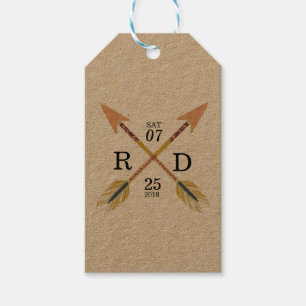 素朴&ボヘミアン  交差矢印  カスタムウェディング ギフトタグ