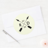 素朴&ボヘミアン |交差矢印 |カスタムウェディング ラウンドシール (封筒)