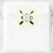 素朴&ボヘミアン |交差矢印 |カスタムウェディング ラウンドシール (バッグ)