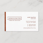 素朴、モダントレンディーウッドグレインミニマル 名刺 (裏面)