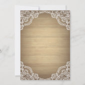 素朴，レース，ブーツフラワーズウッドブライダルシャワー 招待状 (裏面)