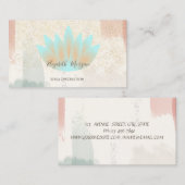 素朴，ロータス，紙吹雪水彩ブラシストローク 名刺 (正面/裏面)