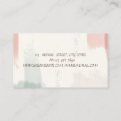 素朴，ロータス，紙吹雪水彩ブラシストローク 名刺 (裏面)