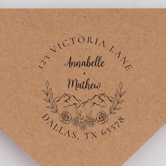 素朴&ヴィンテージウェディングカップル差出人住所 セルフインキングスタンプ