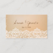 素朴、ヴィンテージレースのレジストリカード エンクロージャーカード (裏面)