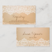 素朴、ヴィンテージレースのレジストリカード エンクロージャーカード (正面/裏面)