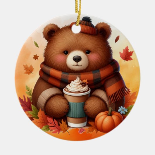 素朴/ヴィンテージ秋熊 セラミックオーナメント (正面)