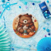 素朴/ヴィンテージ秋熊 ペーパープレート (パーティー)