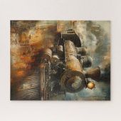 素朴、ヴィンテージ蒸気機関パズル ジグソーパズル (横)