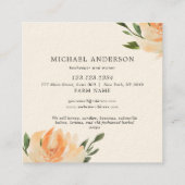 素朴 ヴィンテージ シンプル ハチミツ 花 スクエア名刺 (裏面)