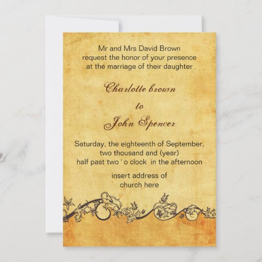 素朴、ヴィンテージ、シーホースビーチ結婚式招待状 招待状 (裏面)