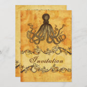 素朴、ヴィンテージ、タコビーチ結婚式招待状 招待状 (正面/裏面)