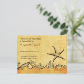 素朴,ヴィンテージ,ヒトデビーチ結婚式rsvp 出欠カード (スタンド正面)