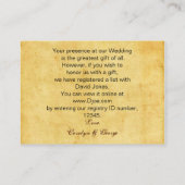 素朴,ヴィンテージ,貝殻ビーチギフトレジストリ エンクロージャーカード (裏面)