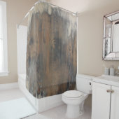 、素朴、擦り切れた、木製の壁、ヴィンテージ、国、上品、s茶色 シャワーカーテン (インサイチュ)