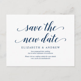 素朴,救新日，ネービーブルー，延期 ポストカード