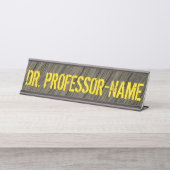 素朴、木フェイク材の外観パターン+名前をカスタムする デスクネームプレート (正面)